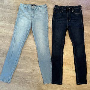 Hollister Dark and Light Wash Jeans Bundle